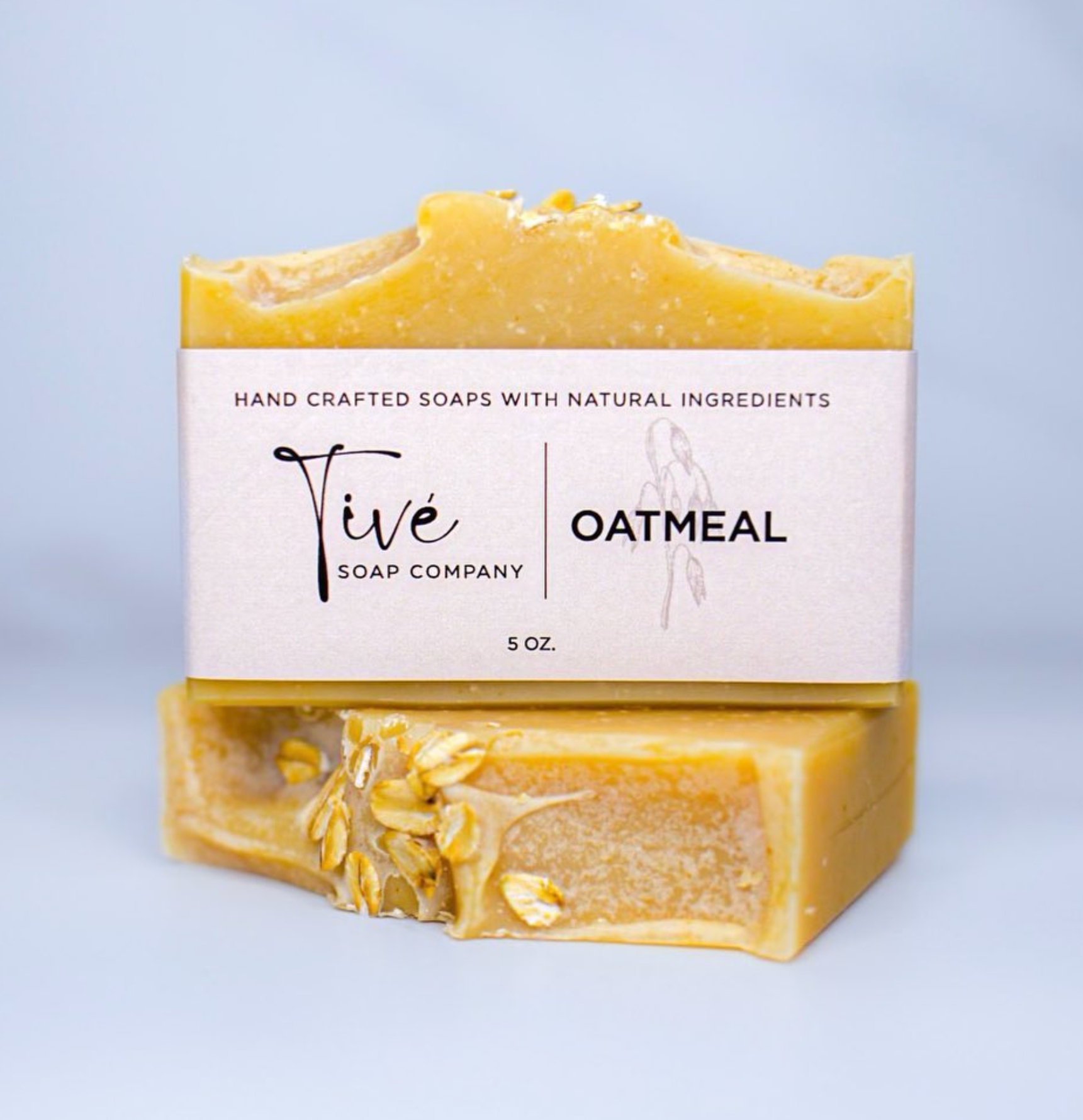 Honey Oatmeal Hand Crafted Natural Soap Bar, Close Up