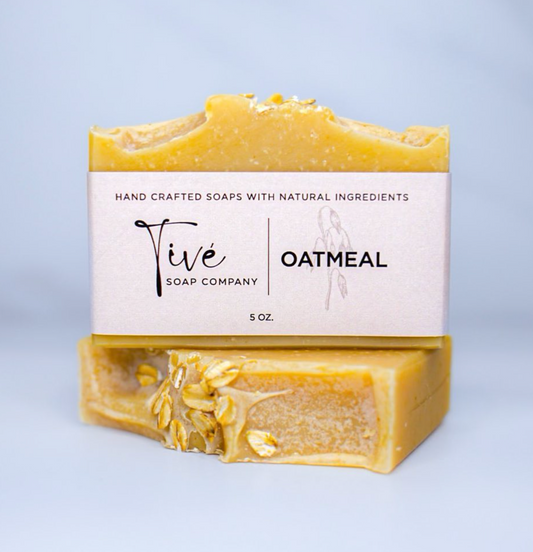 Honey Oatmeal Hand Crafted Natural Soap Bar, Close Up